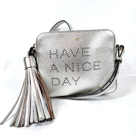 ANYA HINDMARCH Crossbody bag Silver Leather 4464413